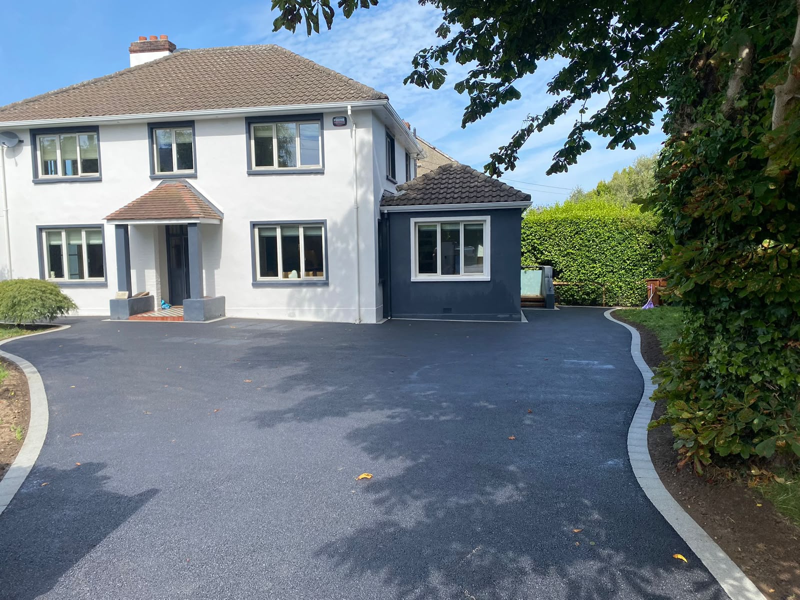 Large completed tarmac driveway